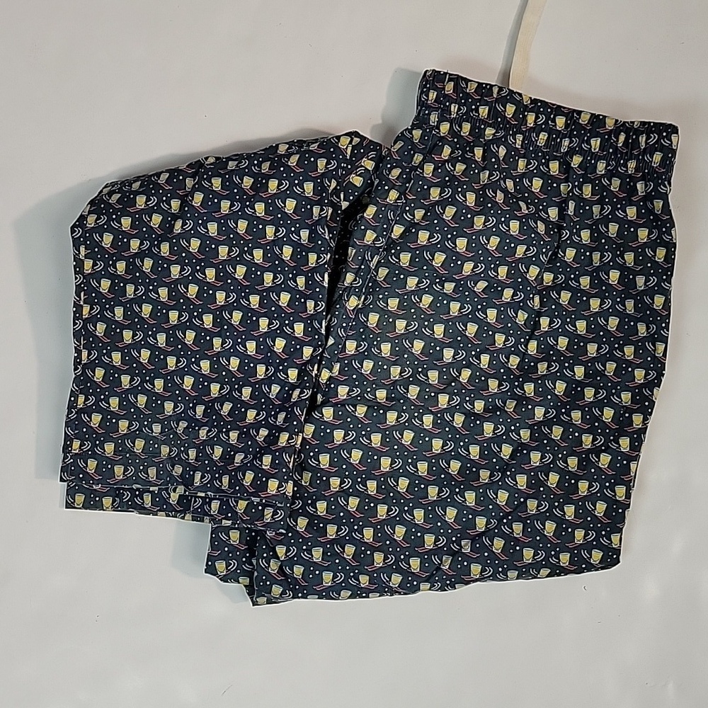 Vineyard vines sleep pants shot glasses all over print men's sz small green
